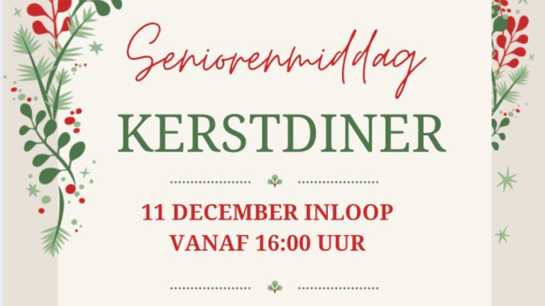 11 december – Seniorenmiddag Kerstdiner